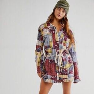 Free People Patchwork Romper in Cottage Quilt (size XS)